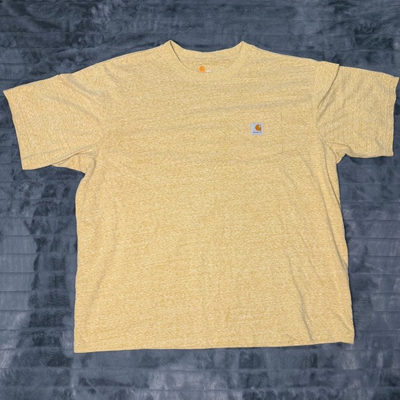 Carhartt Other - Carhartt Pocket T-Shirt Mens 2XL Yellow Heather Original Fit K87 Heavyweight Tee